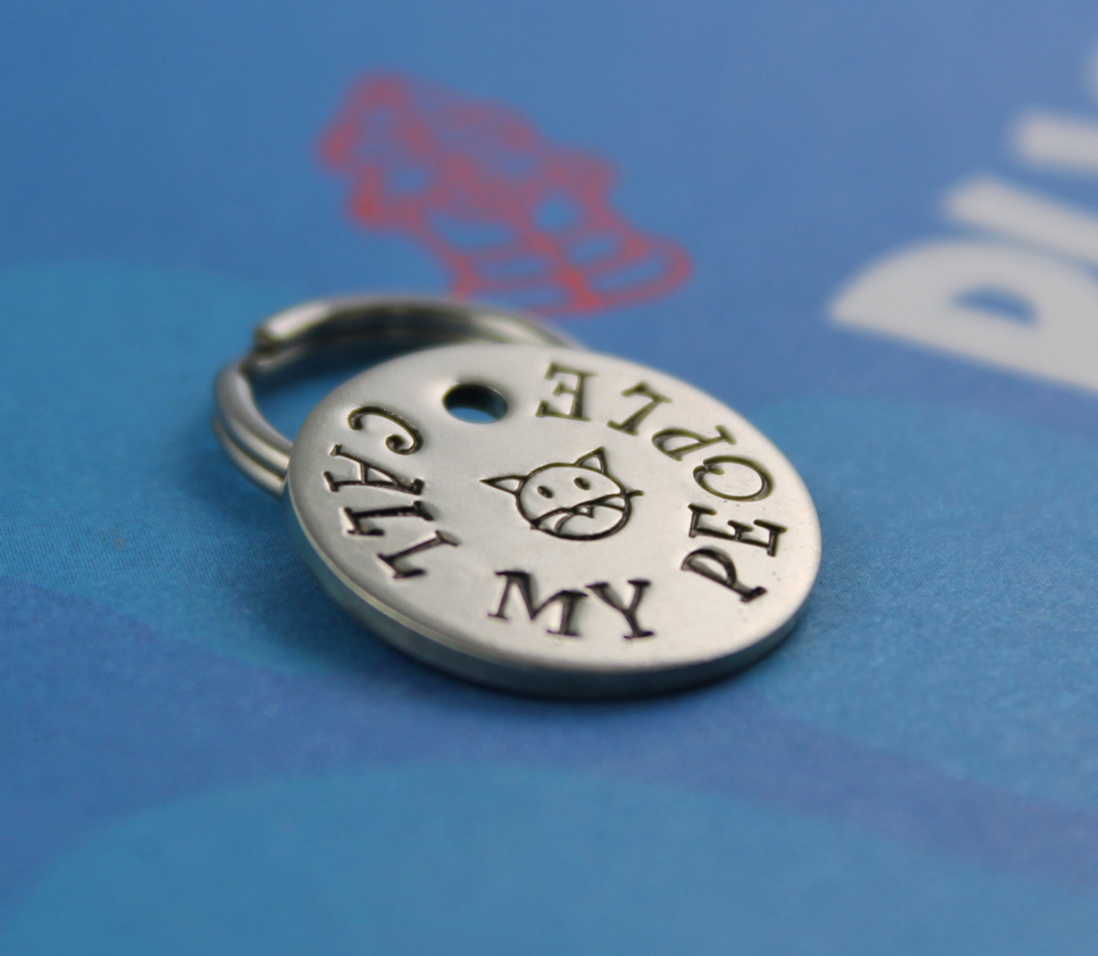 SMALL Cute Cat Tag Unique Pet Tag Call My People Phone Number