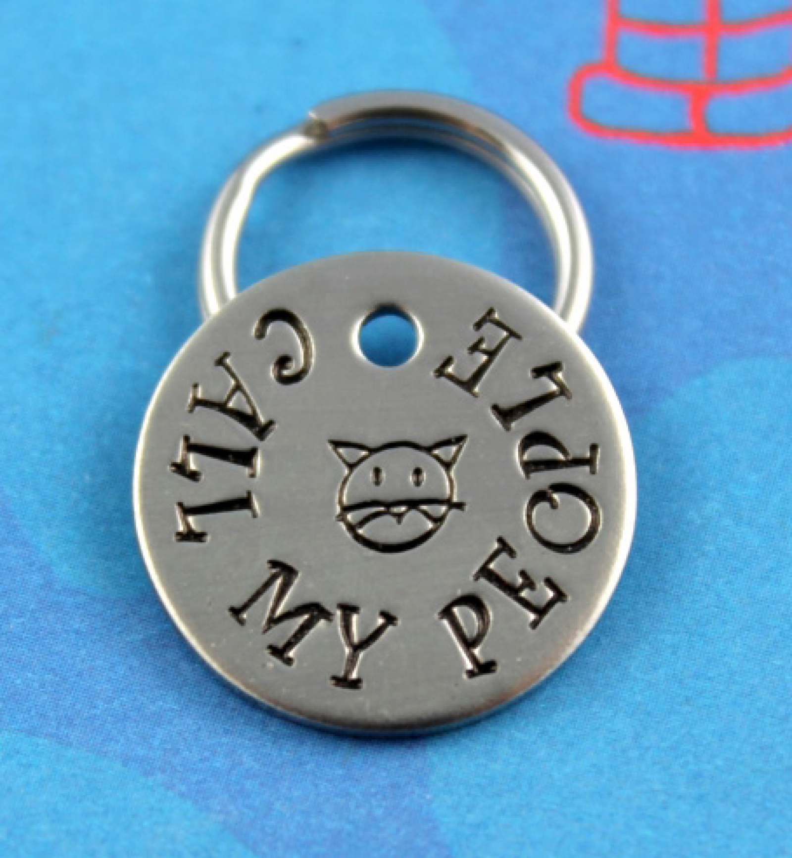 SMALL Cute Cat Tag Unique Pet Tag Call My People Phone Number