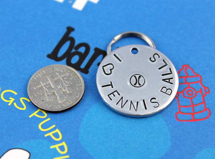 Customized metal pet tag - tennis balls
