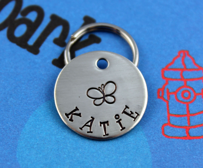 Small customized pet tag.
