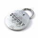 Fun Metal Pet ID Tag With Paw Prints - Hand Stamped Dog Name Tag