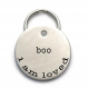I Am Loved - Custom Handmade Pet Name Tag - Engraved Stainless Steel - Simple