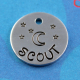 SMALL Dog or Cat Tag - Cute Handstamped Moon and Stars Tag
