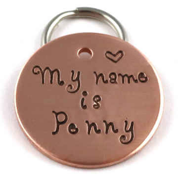 My Name is -  Dog Tag - Personalized handstamped Pet Tag