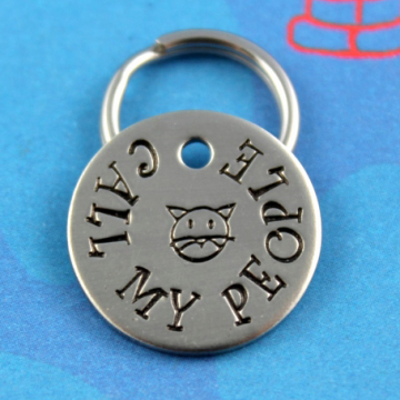 SMALL Cute Cat Tag - Unique Pet Tag - Call My People - Phone Number on Back