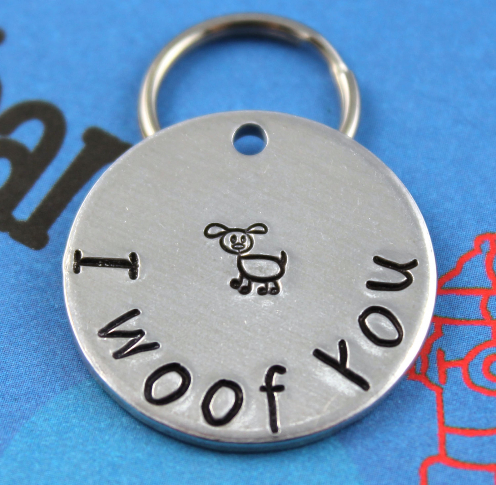 Custom Metal Pet ID Tag Personalized Dog Tag I Woof
