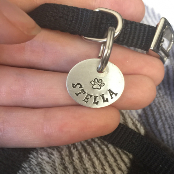 critter bling small paw print tag