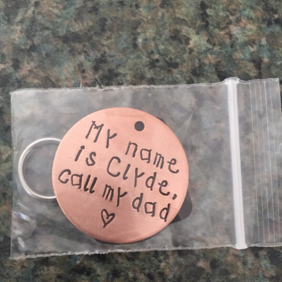 critter bling call my dad tag