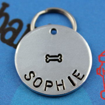 Custom Dog Tag - Metal Pet ID Tag - Hand Stamped Dog Name Tag - Personalized