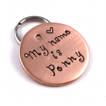 My Name is -  Dog Tag - Personalized Handstamped Pet Tag